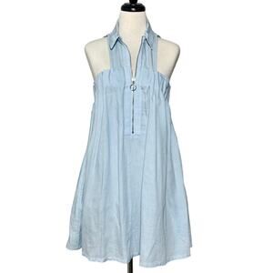 Tobi Angela Chambray Shift Dress SZ L Blue
